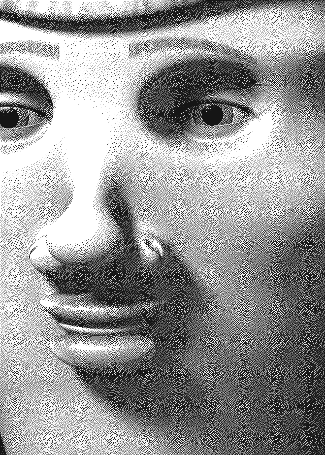 Close-up dithered portrait of Streaming Stella