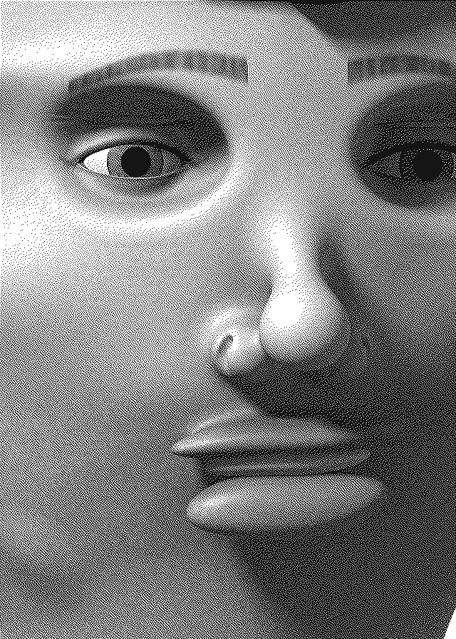 Close-up dithered portrait of Viral Vince
